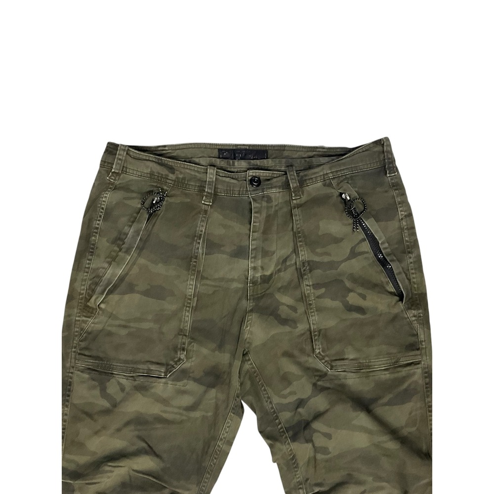 Abercrombie & Fitch Mens Camo Cargo Pants Green Camouflage Ankle Zipβ 32x30